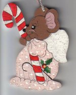 pink angel mouse ornament