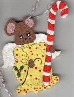 yellow mouse angel ornament