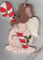 pink mouse angel ornament
